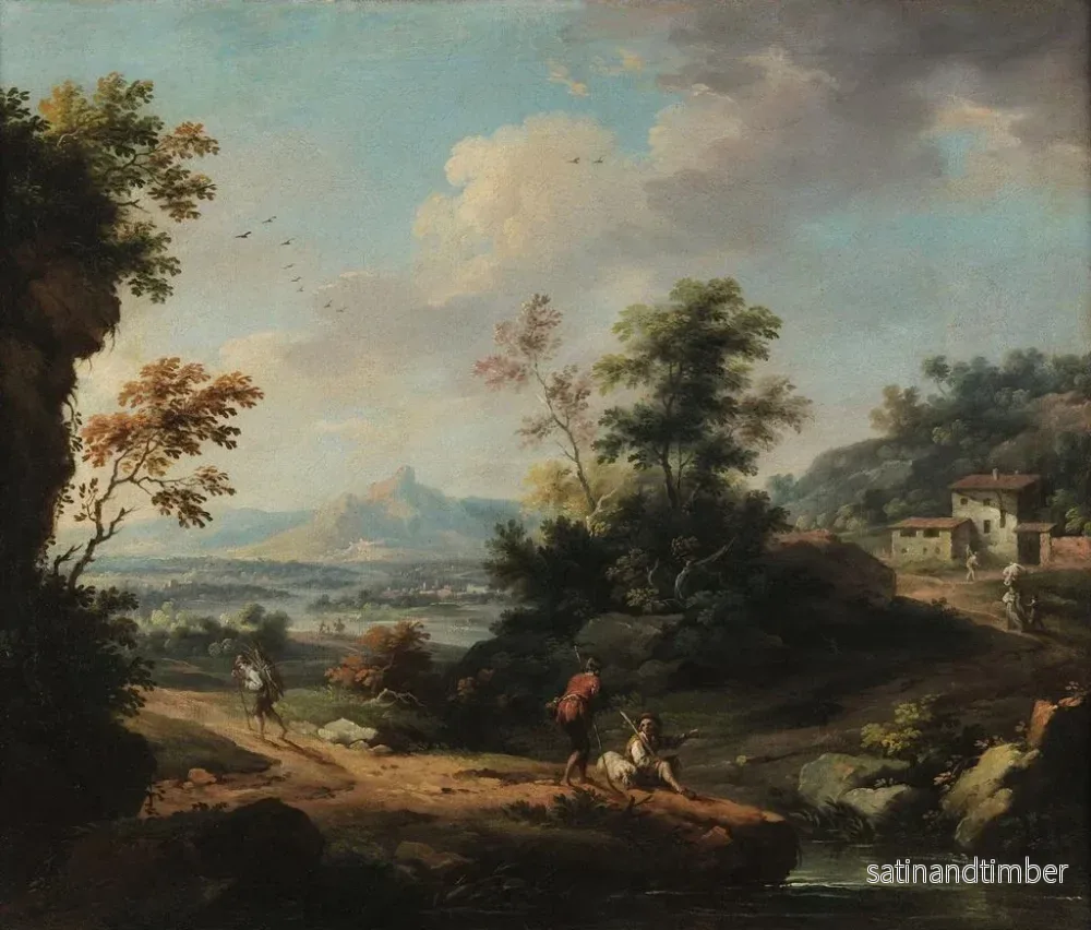 Reproduktion av målningen Landskap med figurer - Vittorio Amedeo Cignaroli - Bild 2