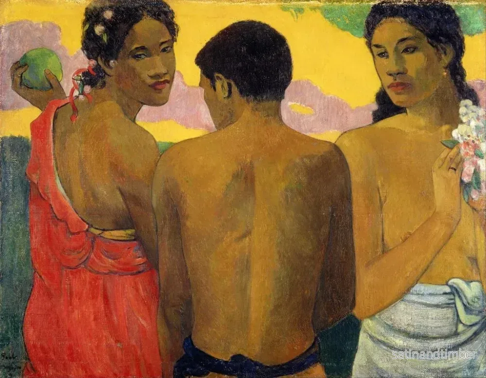 Reproduktion av målningen Tre tahitiska kvinnor - Paul Gauguin - Bild 2