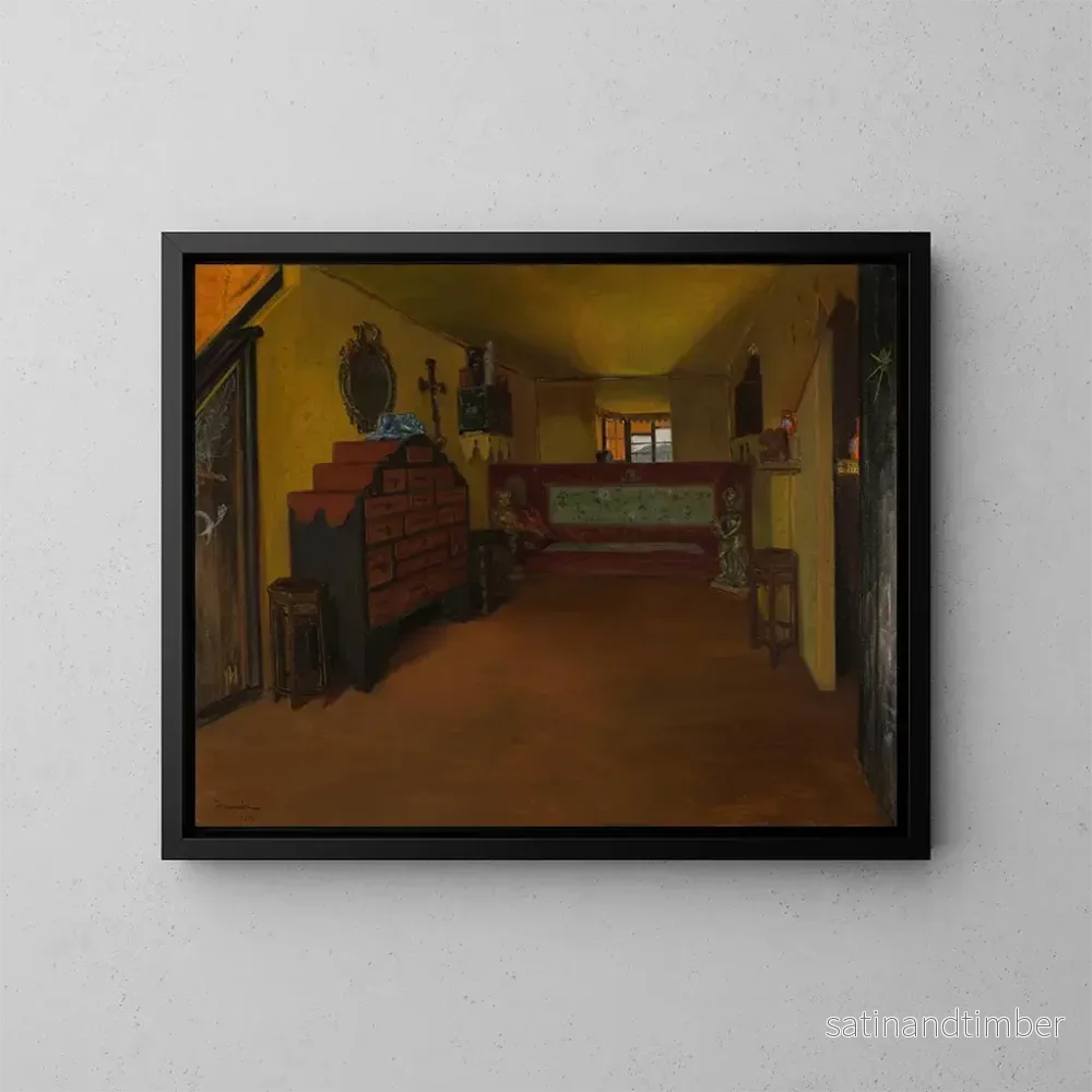 Reproduktion av målningen La chambre à coucher de Victor Hugo à Hauteville House - Pierre Georges Jeanniot
