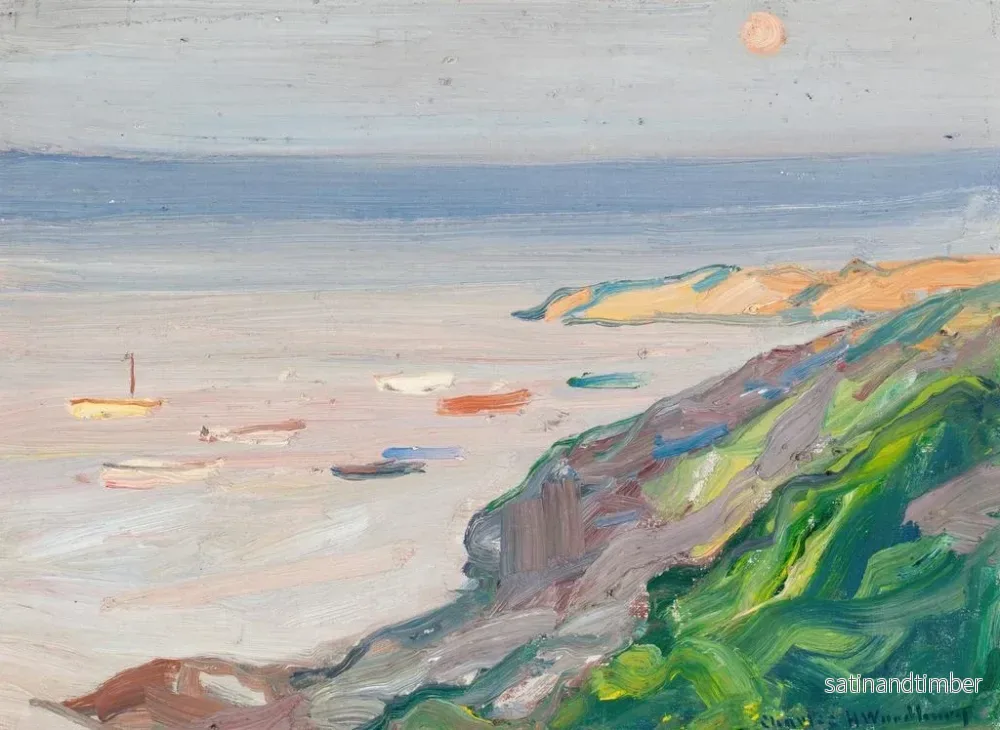 Reproduktion av målningen Solmålning av den smala viken i Ogunquit - Charles Herbert Woodbury - Bild 2