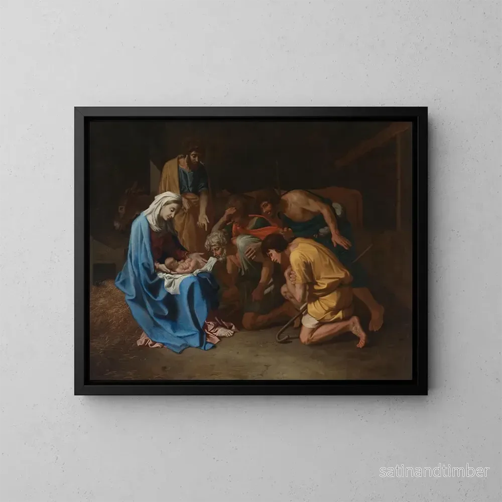 Reproduktion av målningen av Betlehemsherdar - Nicolas Poussin