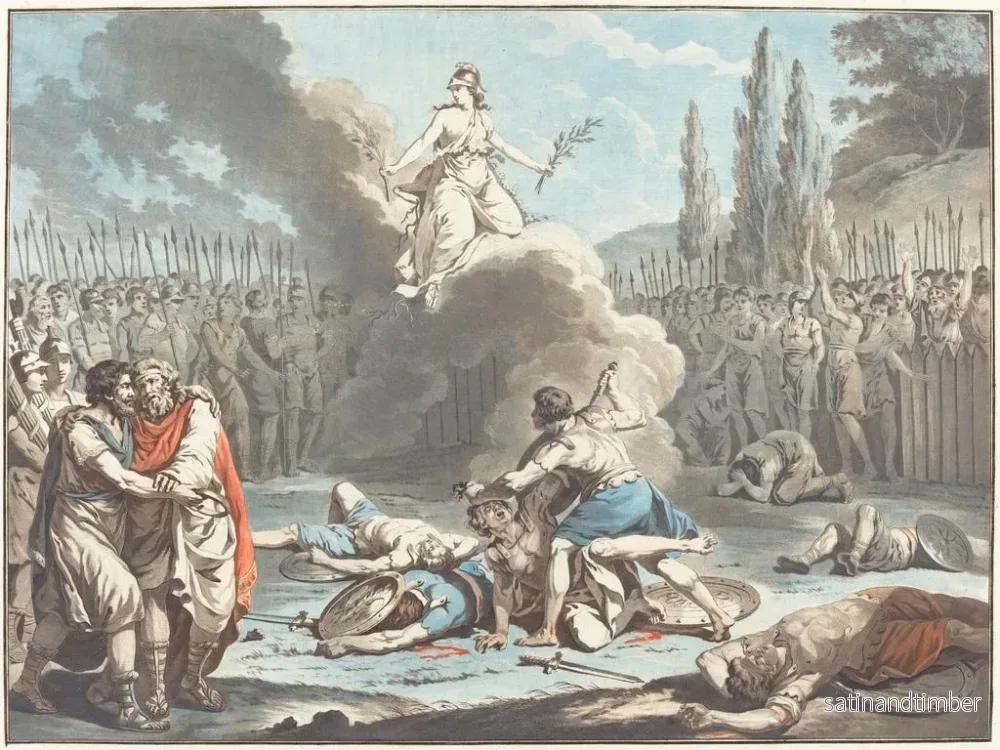 Reproduktion av målningen Le Combat des Horaces et des Curies - Jean François Janinet - Bild 2