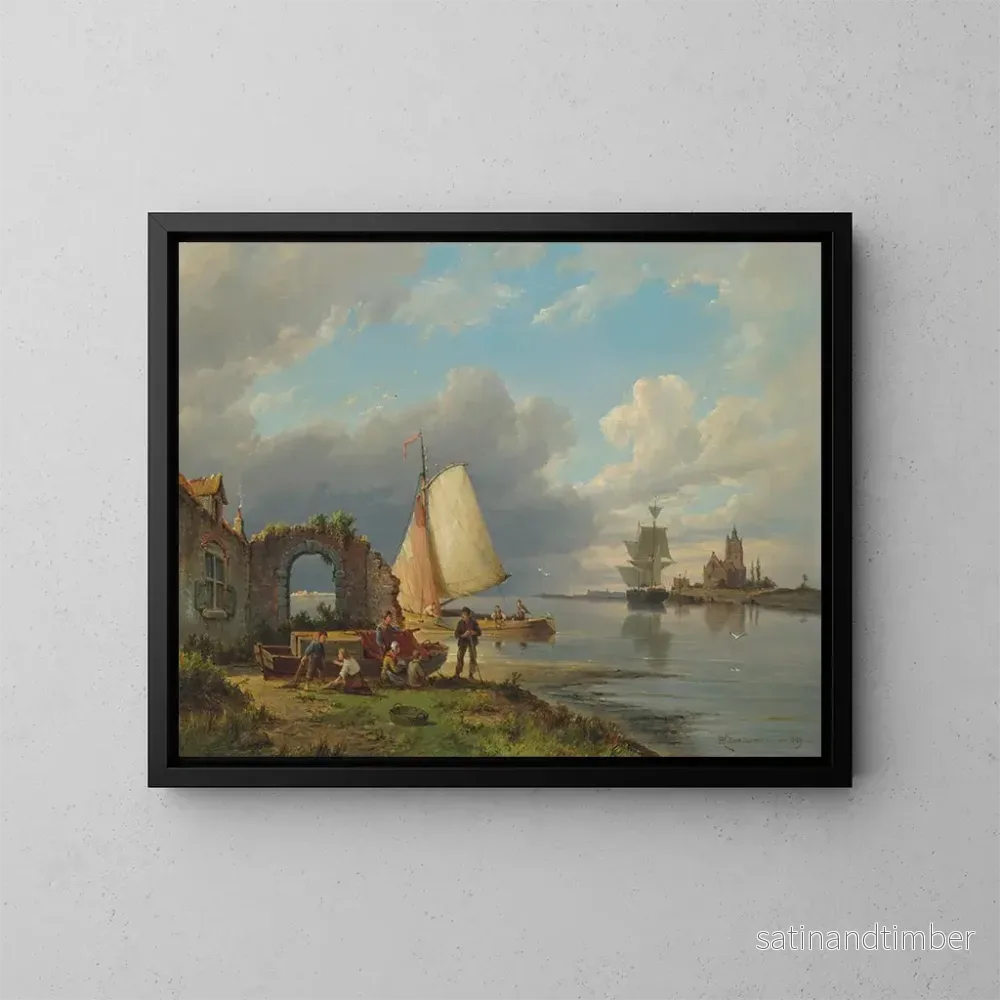 Reproduktion av målningen på Spaarne i Haarlem - Pieter Christian Dommersen