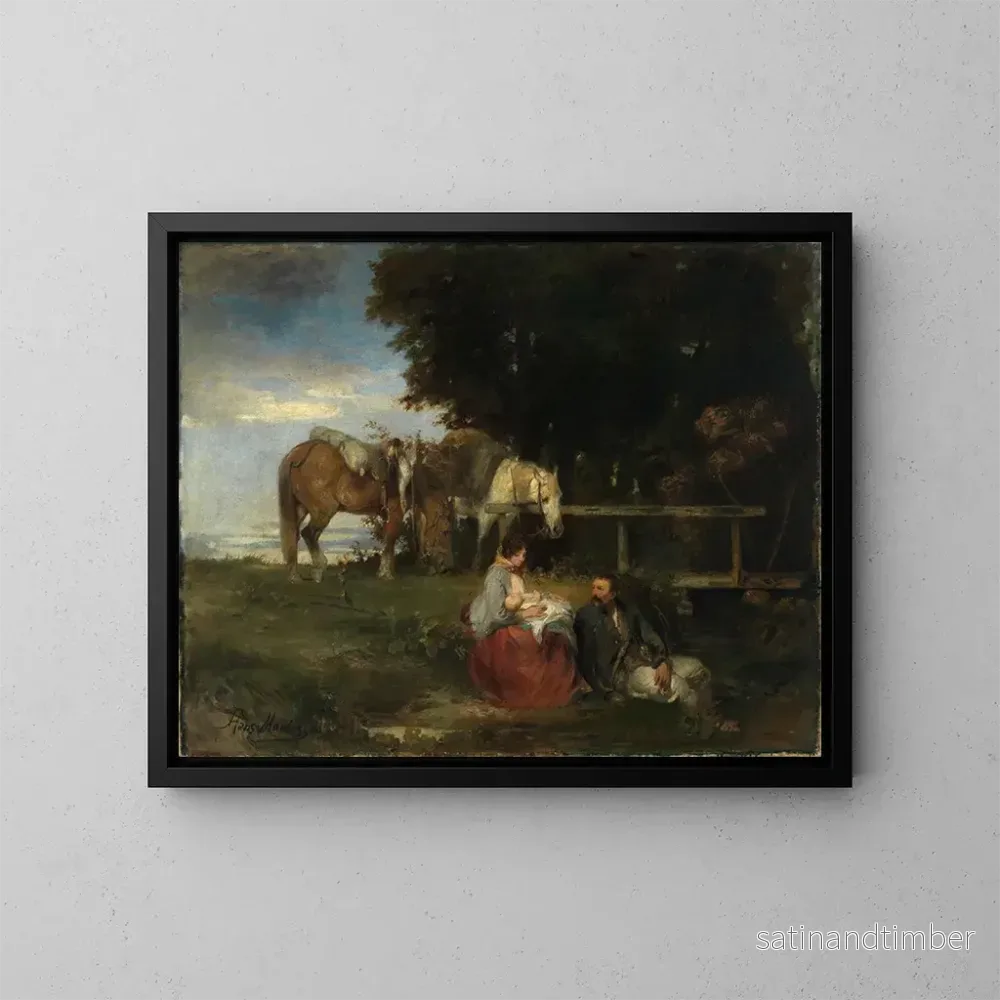 Reproduktion av målningen Repos vid skogsbrynet - Hans von Marées