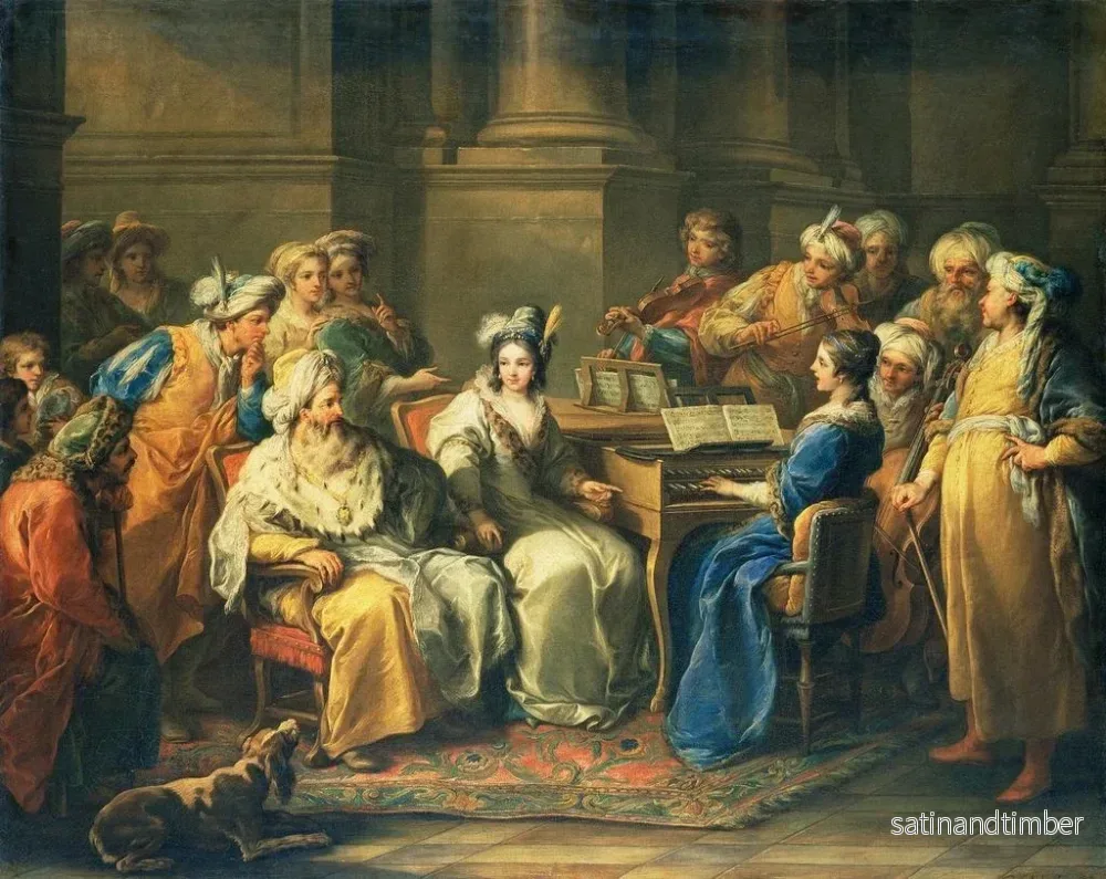 Reproduktion av målningen Le Grand Seigneur donnant un concert à sa maîtresse - Charles André van Loo - Bild 2