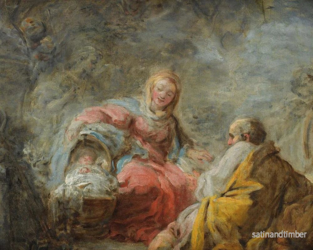 Reproduktion av målningen Le Repos pendant la fuite en Égypte - Jean-Honoré Fragonard - Bild 2