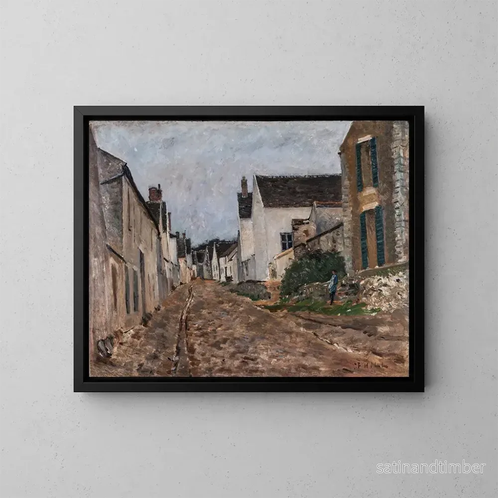 Reproduktion av målningen Rue de village français à Montigny – Carl Fredrik Hill Reproduktion av målningen Rue de village français à Montigny – Carl Fredrik Hill