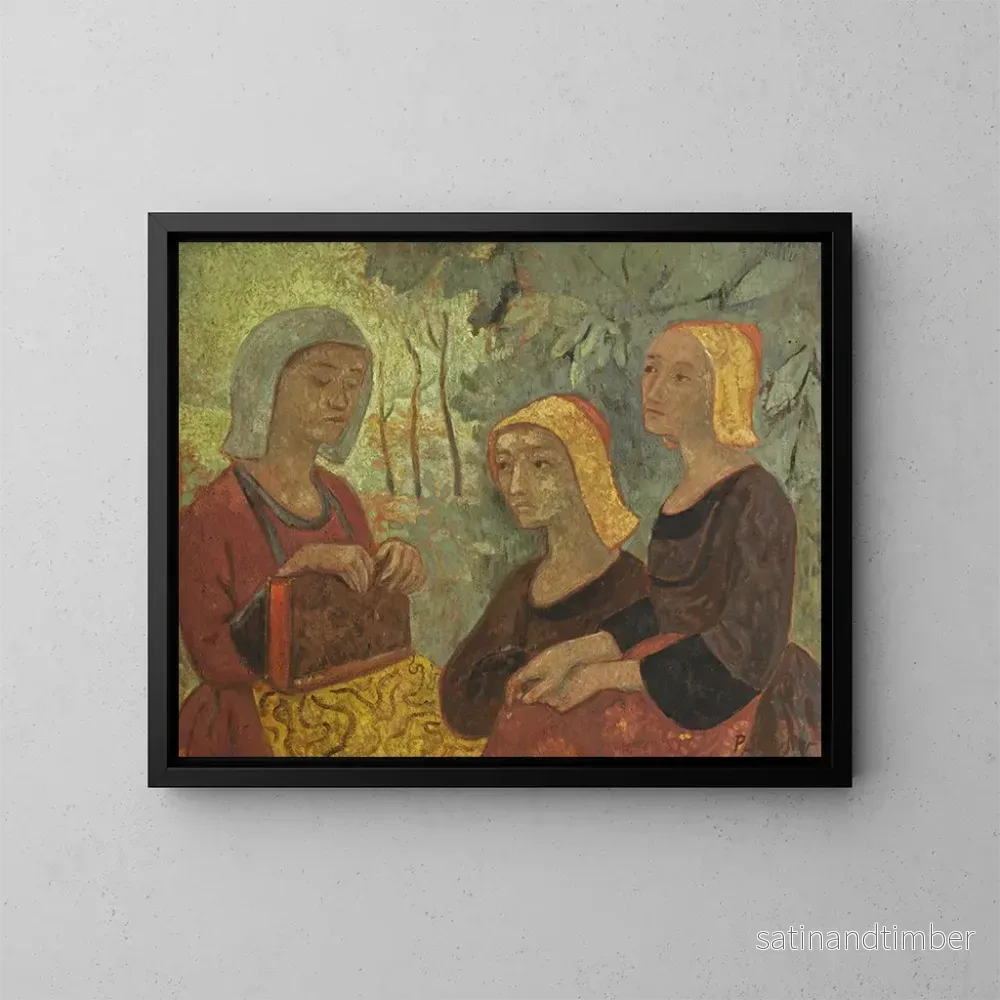 Reproduktion av målningen Bretoniska målningar med en bok – Paul Sérusier Reproduktion av målningen Bretoniska målningar med en bok – Paul Sérusier
