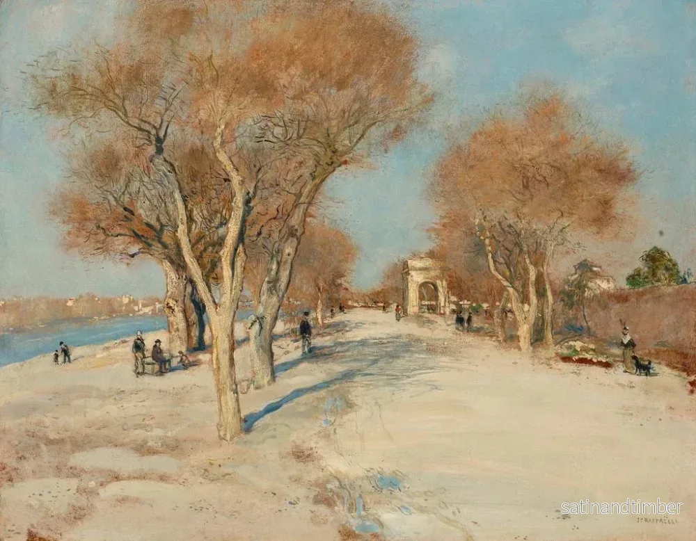 Reproduktion av målningen Bord de Seine, den soliga vägen - Jean François Raffaëlli - Bild 2