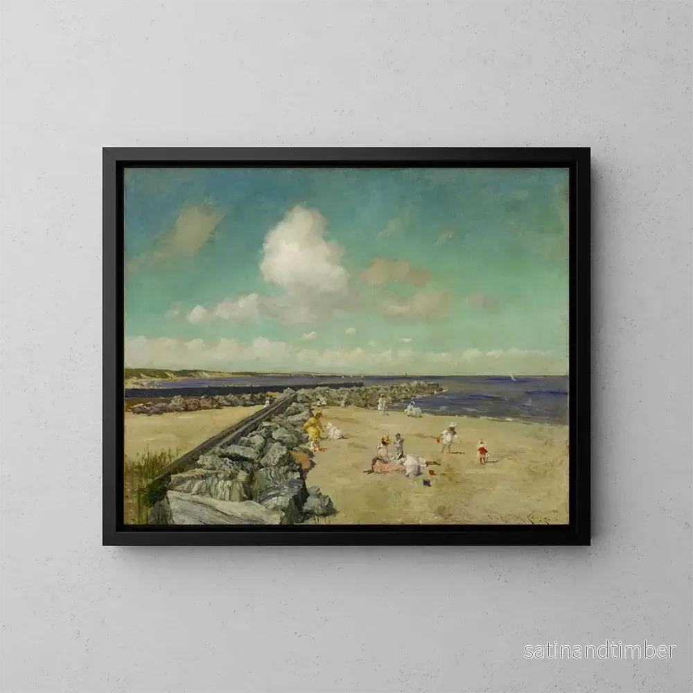 Reproduktion av målningen Morgon vid bryggan i Shinnecock - William Merritt Chase