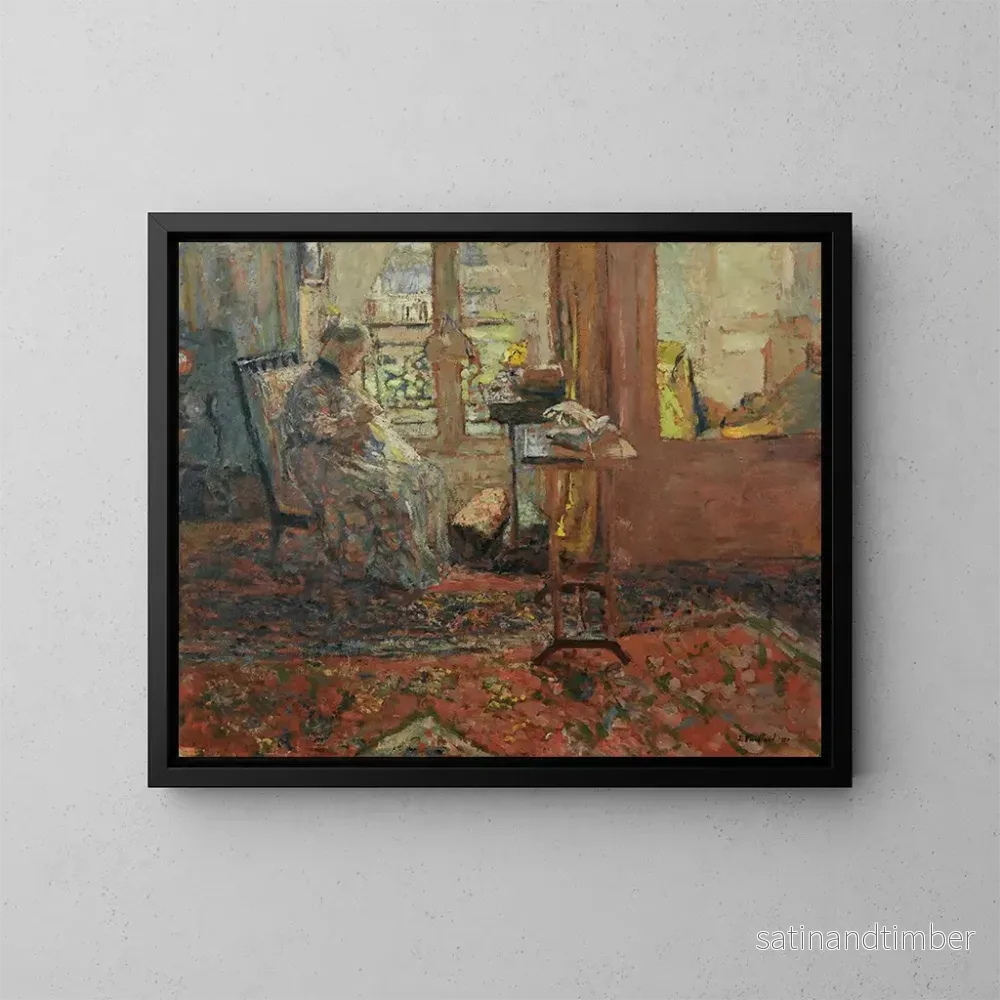 Reproduktion av målningen La Couseuse devant la fenêtre - Édouard Vuillard
