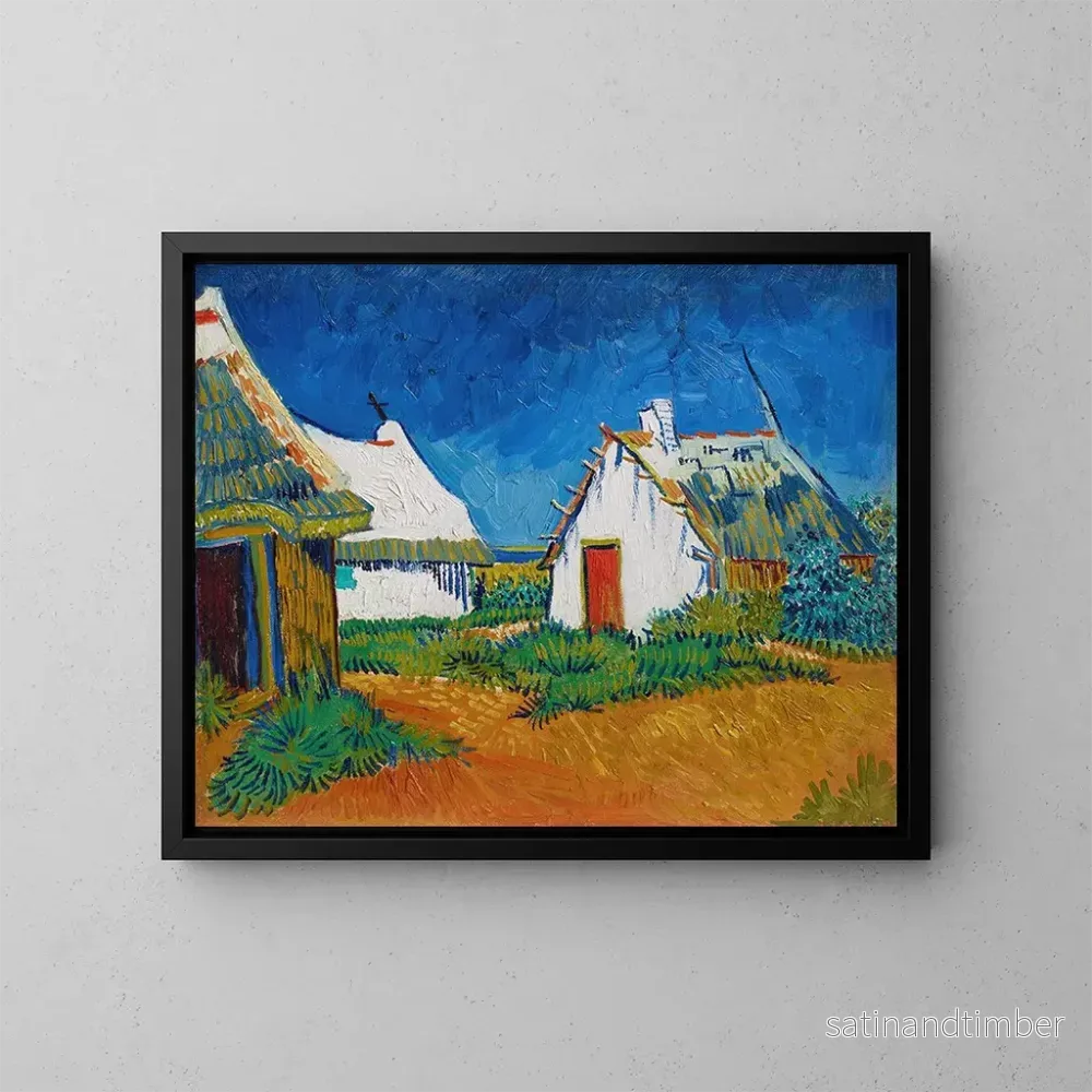 Reproduktion av målningen Tre vita stugor vid Saintes-Maries - Vincent van Gogh