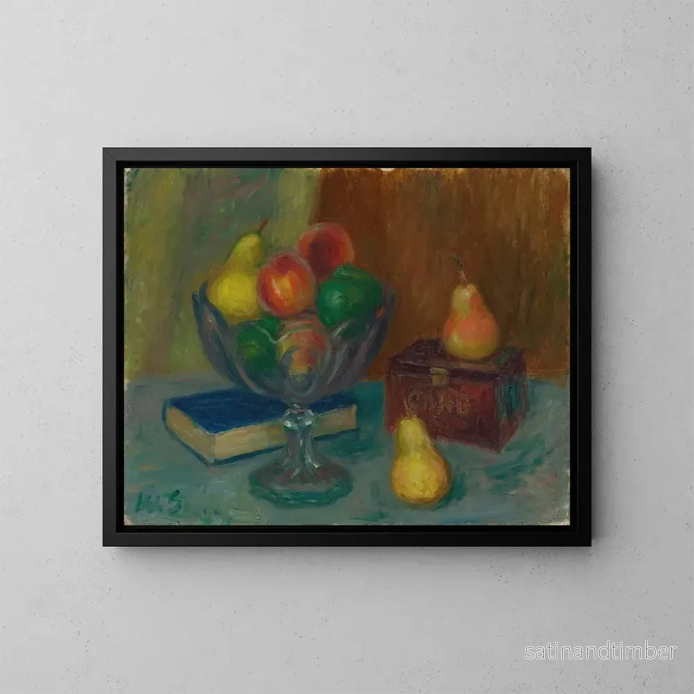 Reproduktion av målningen av naturtavla med japansk låda - William James Glackens
