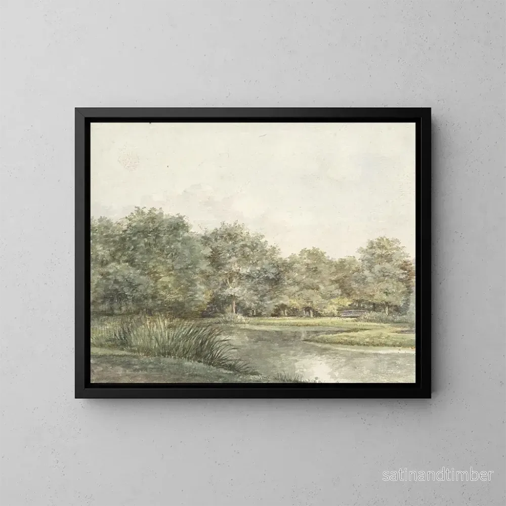 Reproduktion av målningen Landskap med träd vid vattnet - Pieter Ernst Hendrik Praetorius