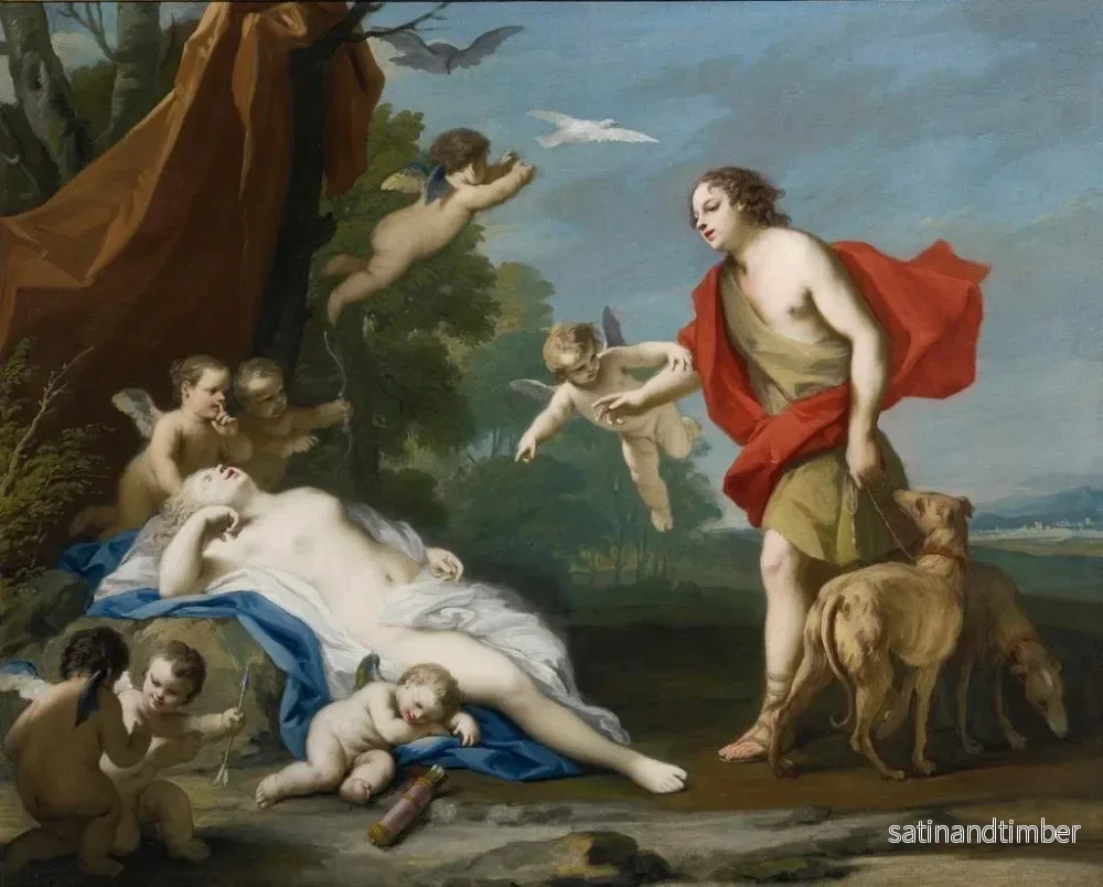 Reproduktion av målningen Venus och Adonis - Jacopo Amigoni - Bild 2