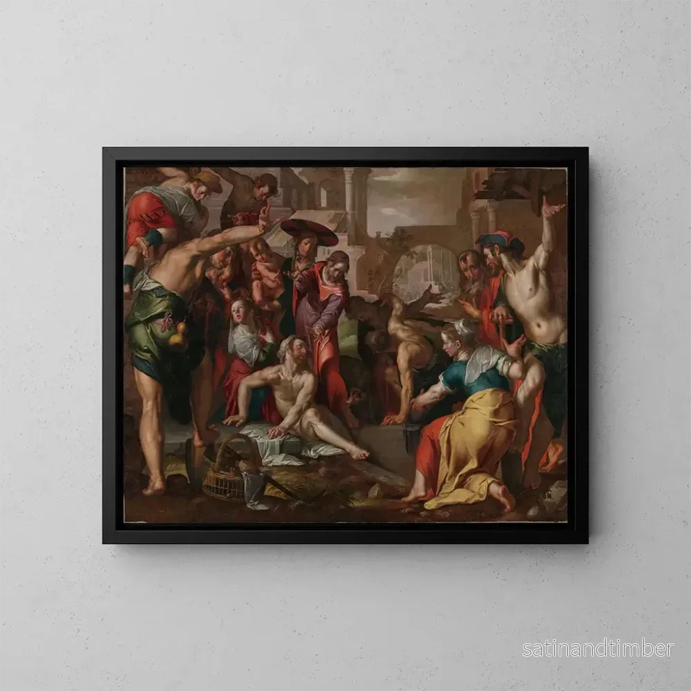 Reproduktion av målningen La Résurrection de Lazare - Joachim Wtewael