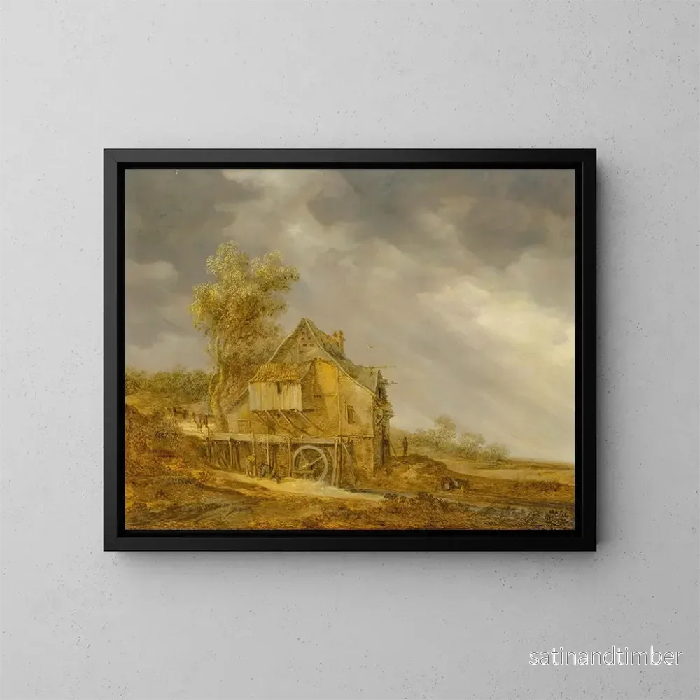 Reproduktion av målningen Ett vattenhjul med figurer i ett landskap – Jan van Goyen Reproduktion av målningen Ett vattenhjul med figurer i ett landskap – Jan van Goyen