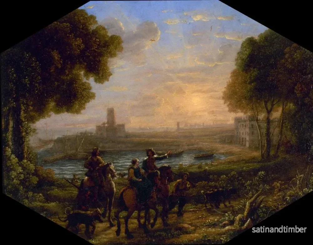 Reproduktion av målningen Landskap med hamnen i Santa Marinella - Claude Lorrain - Bild 2