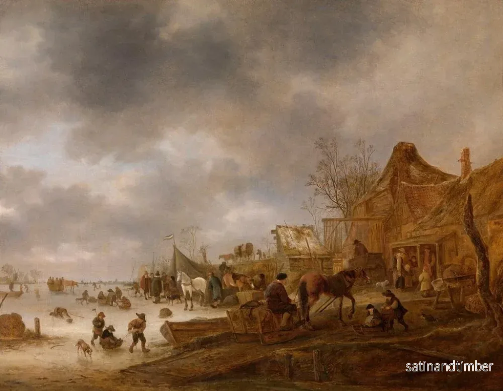 Reproduktion av målningen vinterlandskap - Isaac van Ostade - Bild 2