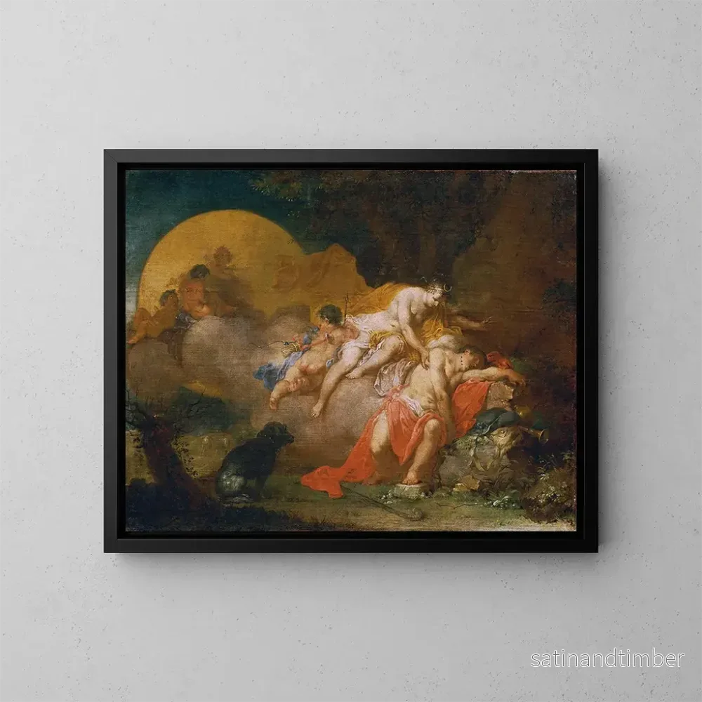Reproduktion av målningen Lune et Endymion - Januarius Zick