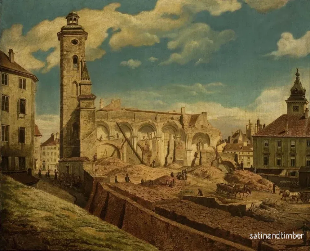 Reproduktion av målningen av rivningen av Bernardinernunns kyrka i Warszawa - Marcin Zaleski - Bild 2