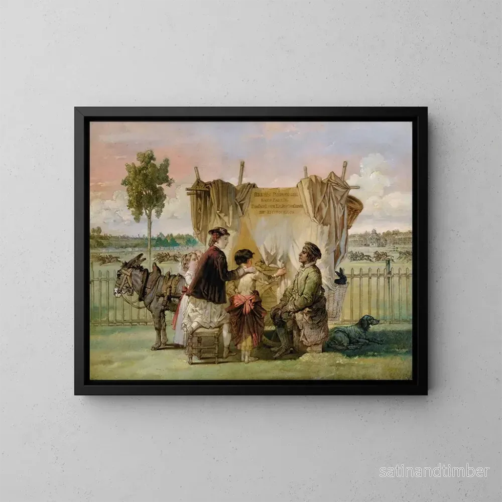 Reproduktion av målningen La Douche de moutons phénoménaux - Jacques-Joseph Lecurieux