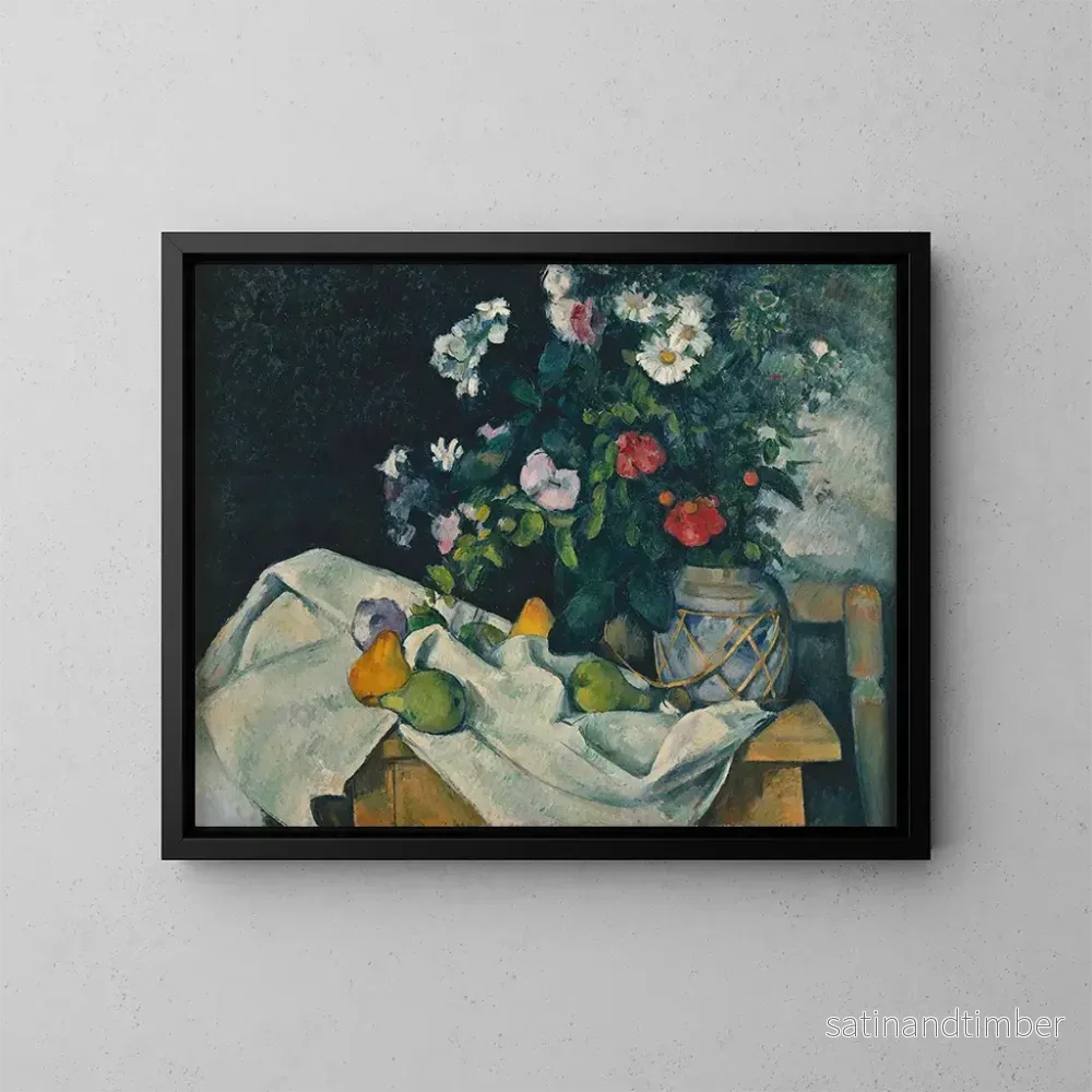 Reproduktion av målningen Naturtavla med blommor och frukter - Paul Cézanne
