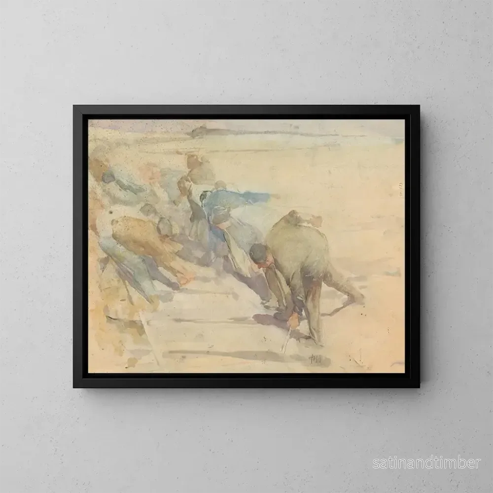 Reproduktion av målningen arbetare som demonterar räls - Pieter Josselin de Jong