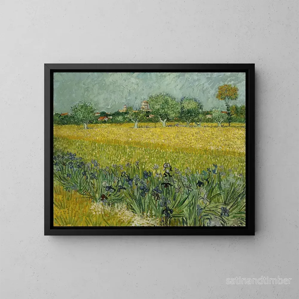 Reproduktion av målningen av blomsterfält nära Arles - Vincent van Gogh