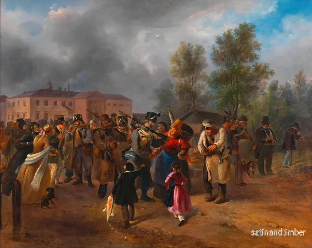 Reproduktion av målningen av avresan för de västerrikiska frivilliga i Wien 1849 - Hermann Kowalski - Bild 2