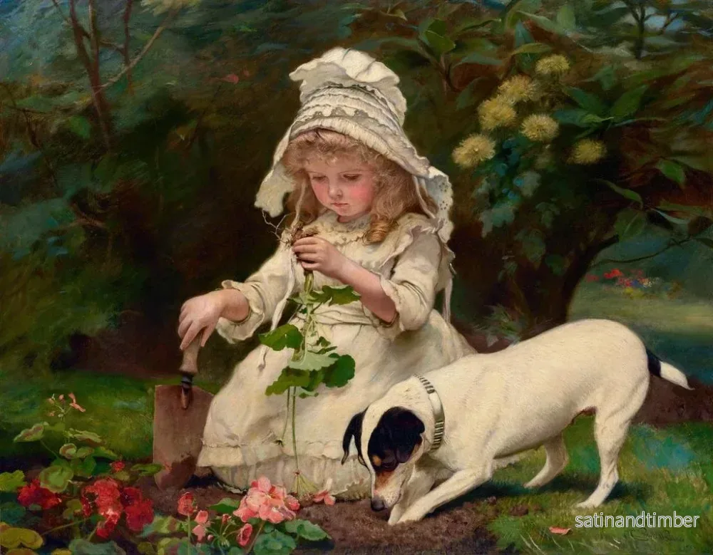Reproduktion av målningen Amatörträdgårdsmästare - Charles Burton Barber - Bild 2