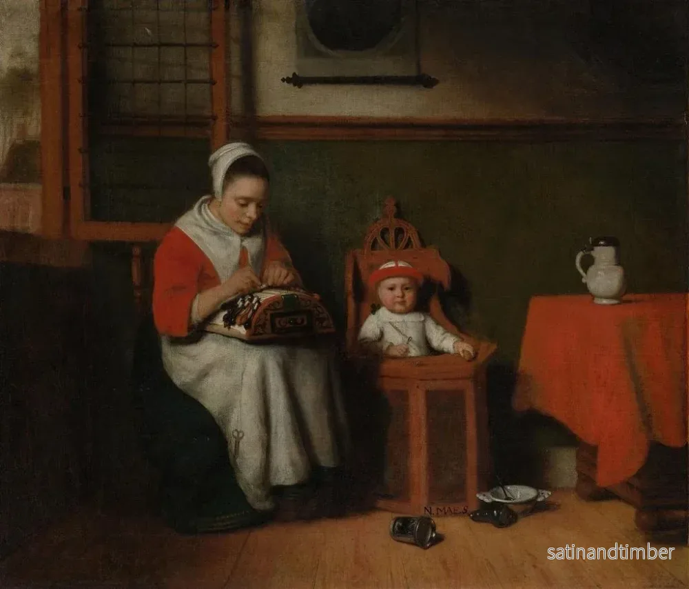 Reproduktion av målningen La Dentellière - Nicolaes Maes - Bild 2