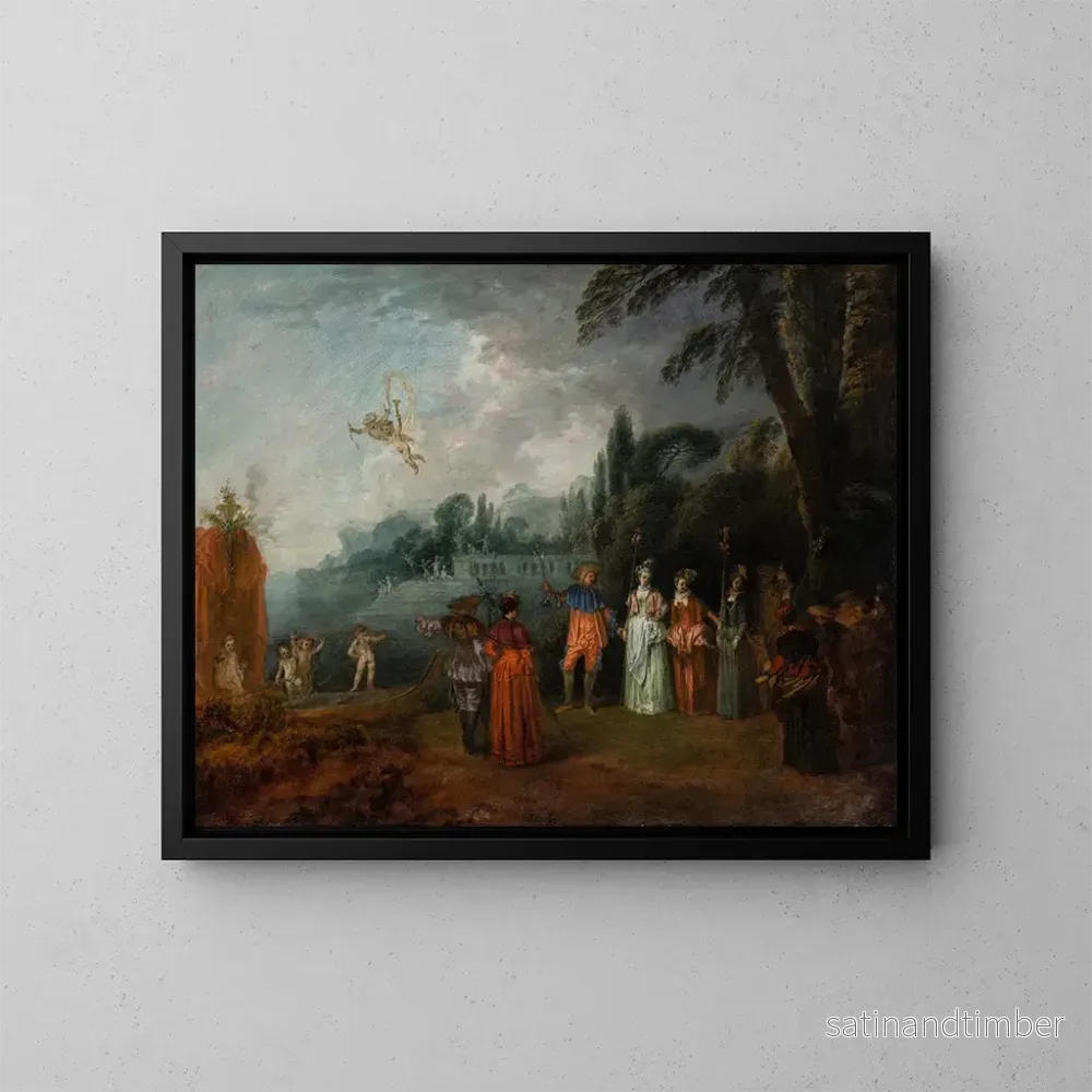 Reproduktion av målningen L'Embarquement för Cythera - Jean-Antoine Watteau