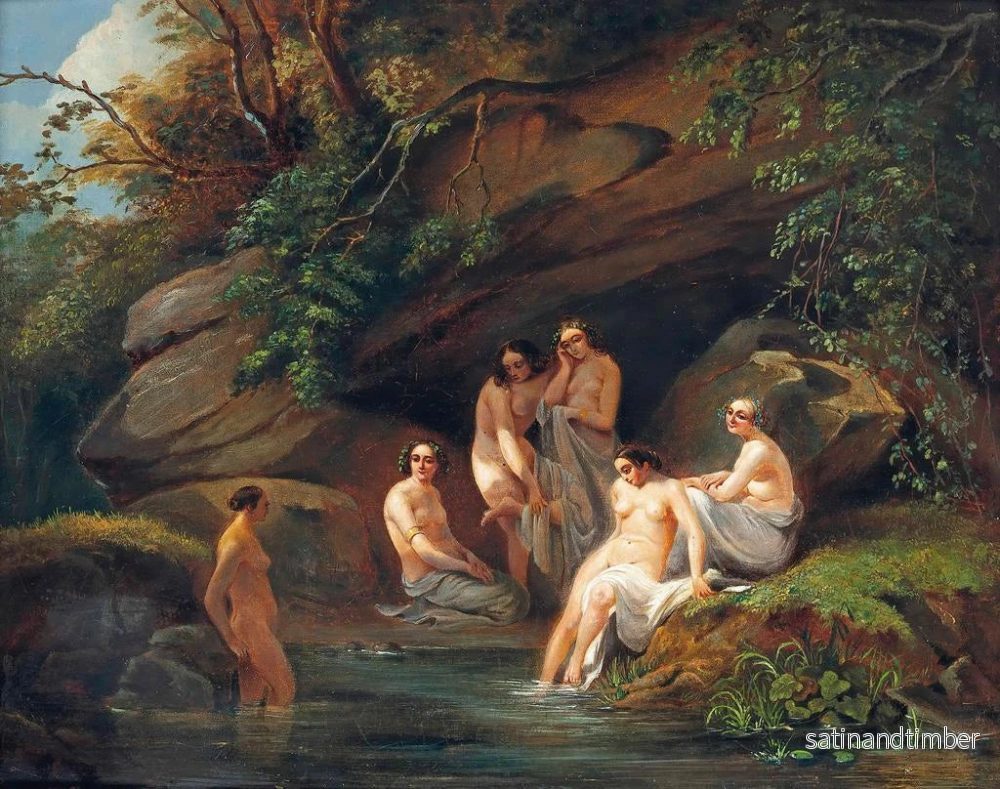 Reproduktion av målningen Venus och hennes nymfer som badar otydligt - Fransk skola - Bild 2