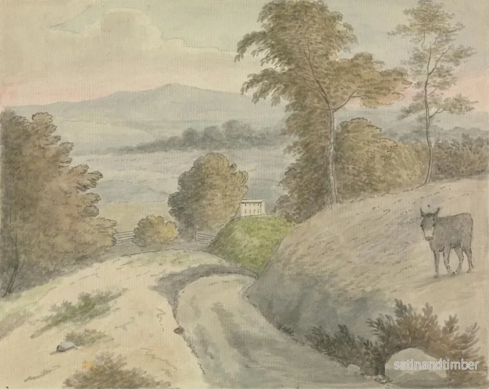 Reproduktion av målningen Vue dans le Surrey - Edward Francis Burney - Bild 2