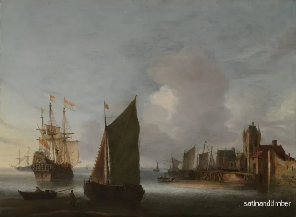 Reproduktion av målningen av Båtar nära Zierikzee med Zuidhavenpoort i bakgrunden - Hendrick van Anthonissen - Bild 2