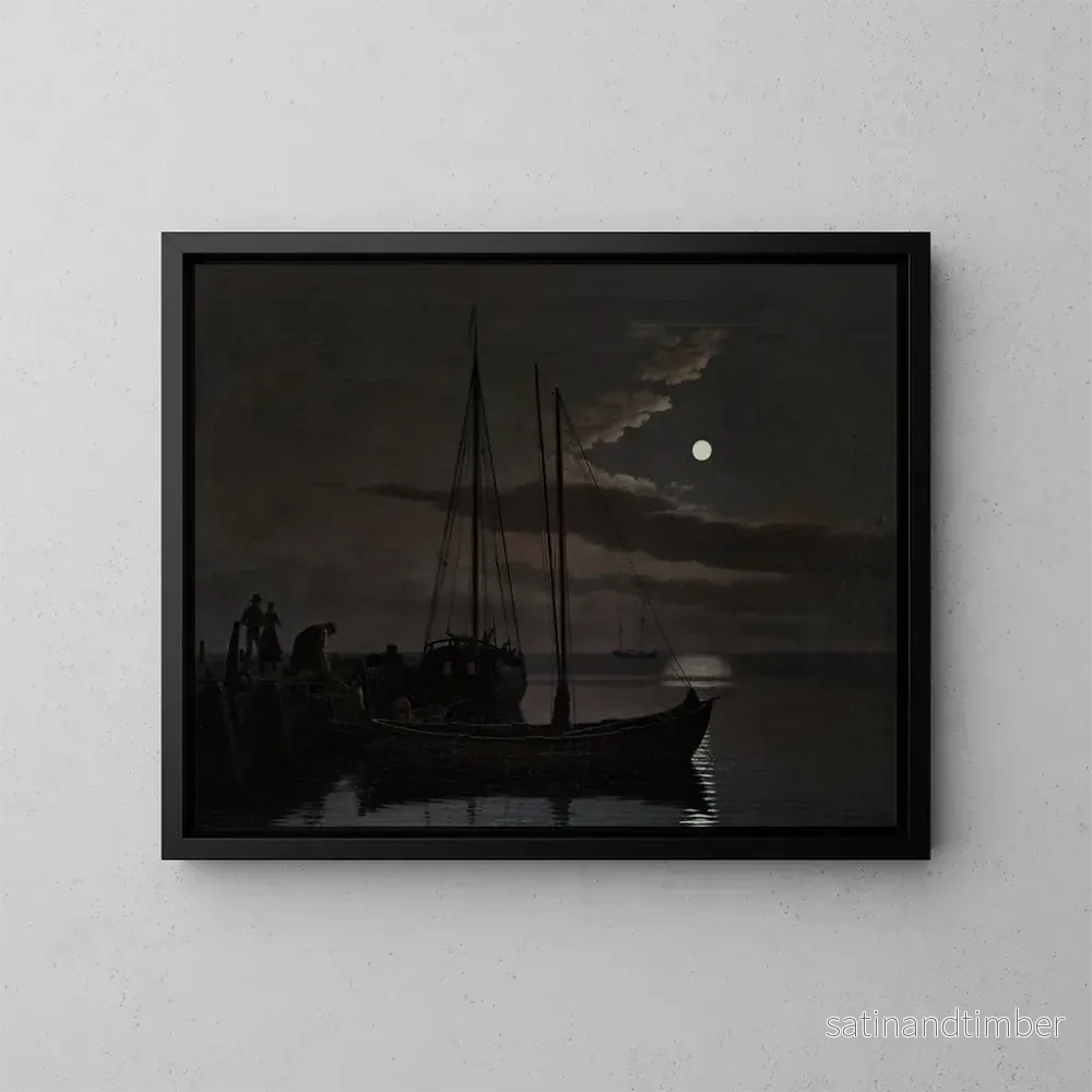 Reproduktion av målningen av månljusbild - Christoffer Wilhelm Eckersberg