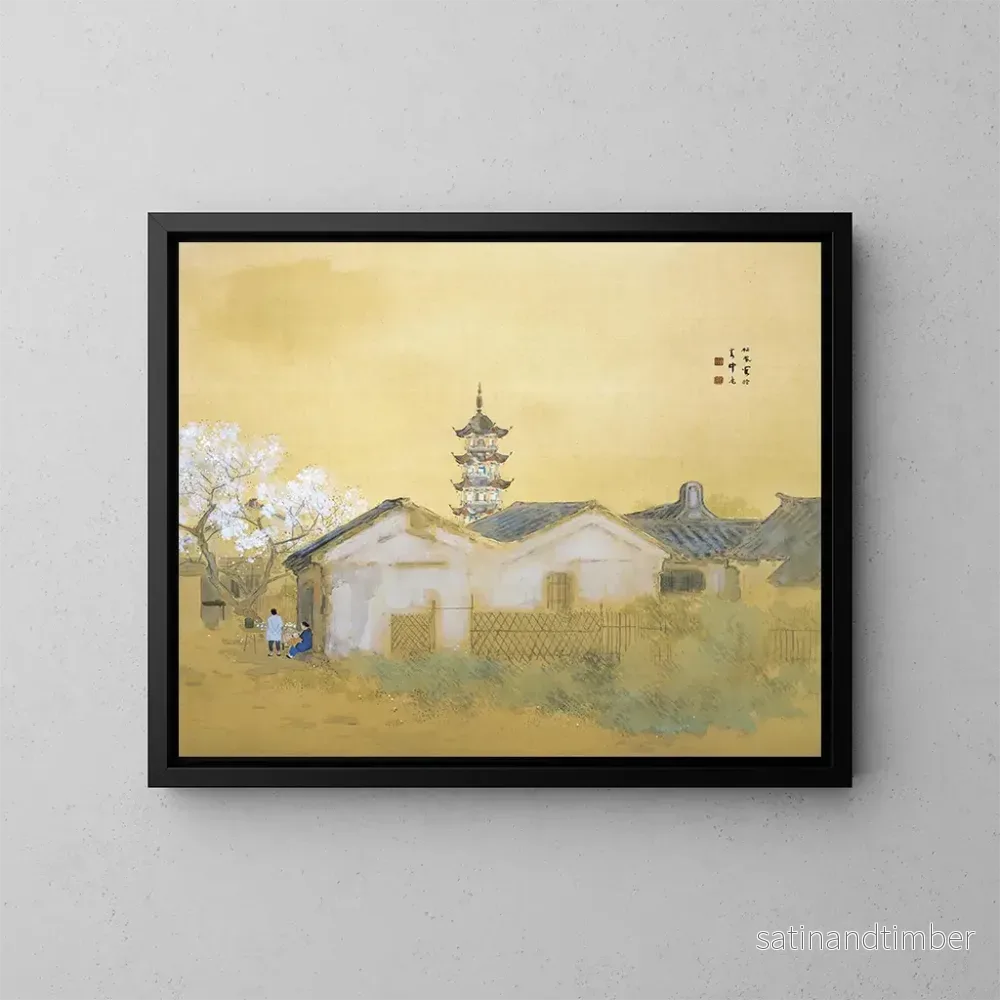 Reproduktion av målningen av Lugn vår i Jiangnan - Takeuchi Seihō