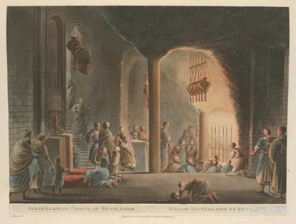 Reproduktion av målningen av den underjordiska kyrkan i Betlehem - Luigi Mayer - Bild 2