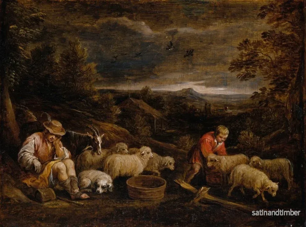 Reproduktion av målningen Bergers och får - David Teniers den yngre - Bild 2