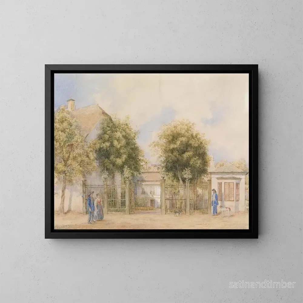 Reproduktion av målningen Maison biedermeier - Franz Alt
