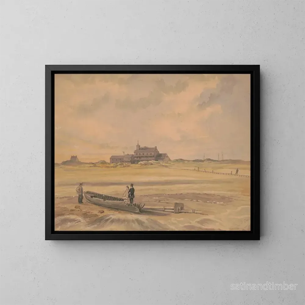 Reproduktion av målningen Hôtel Holtzken vid Brigantine Beach - James Fuller Queen
