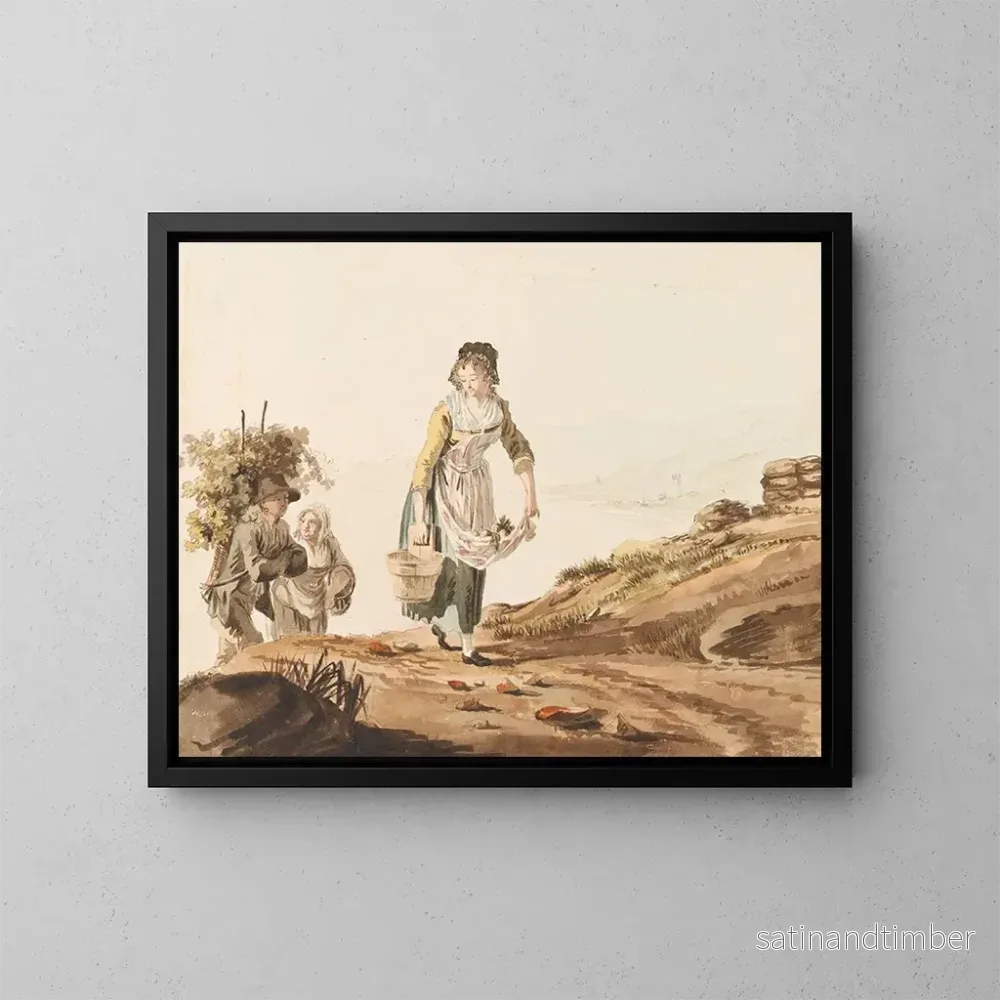 Reproduktion av målningen Landsbygdsmänniskor i Lavaux - Johann Karl Müllner