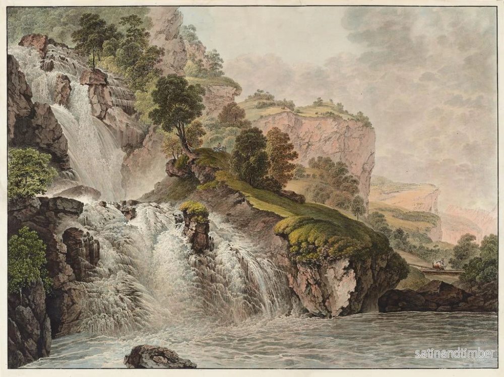 Reproduktion av målningen av Dernière cascade du Reichenbach dans la vallée d'Oberhasli - Heinrich Rieter - Bild 2