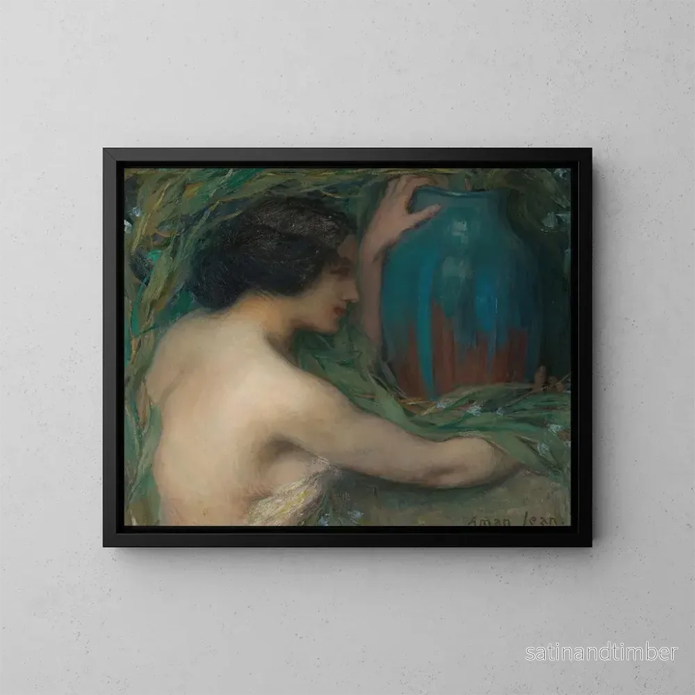 Reproduktion av målningen av kvinna med eukalyptus - Edmond François Aman-Jean
