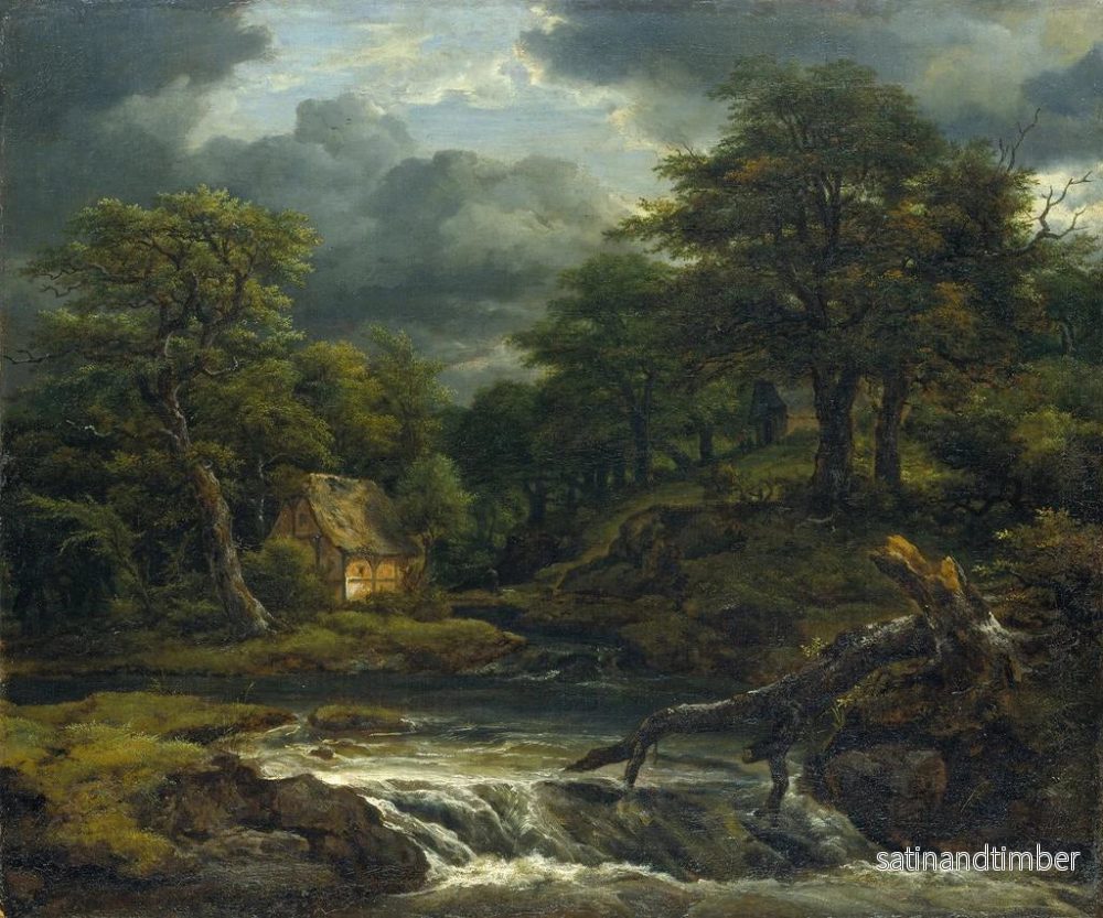 Reproduktion av målningen av ett skogigt landskap med vattenfall och förestående åska - Jacob van Ruisdael - Bild 2