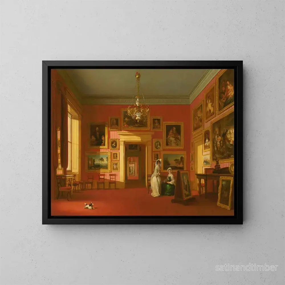 Reproduktion av målningen Lord Northwicks galleri av målningar i Thirlestaine House - Robert Huskisson