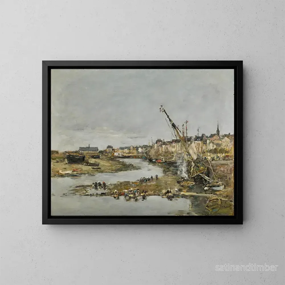 Reproduktion av målningen Trouville, hamnen – Eugène Boudin Reproduktion av målningen Trouville, hamnen – Eugène Boudin