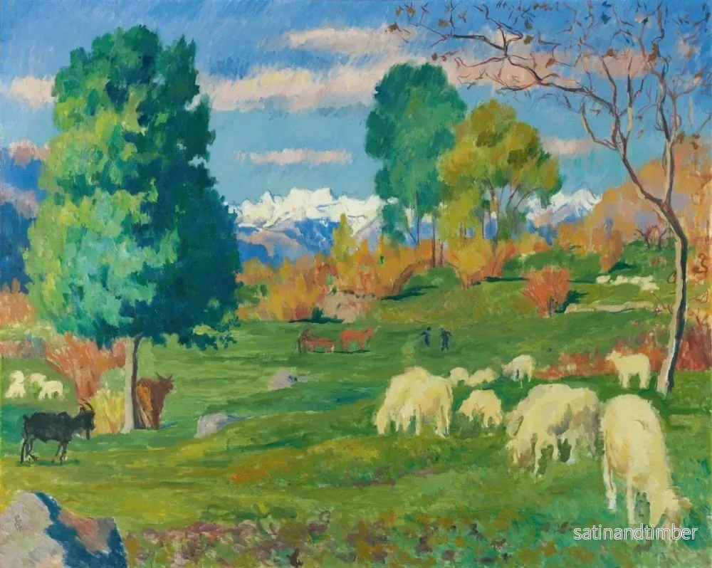 Reproduktion av målningen Landskapsbild av höst - Giovanni Giacometti - Bild 2