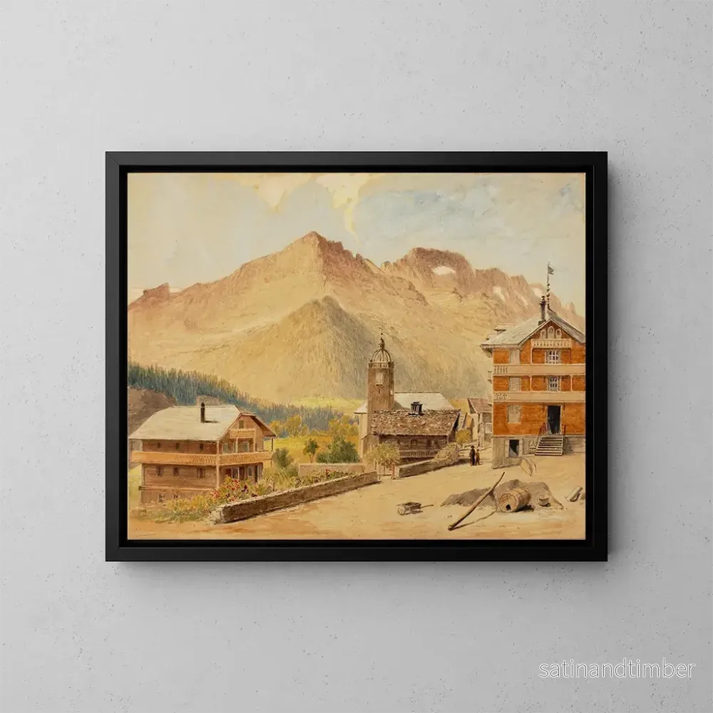 Reproduktion av målningen Champery och berget Bounaveau, Schweiz - Miner Kilbourne Kellogg
